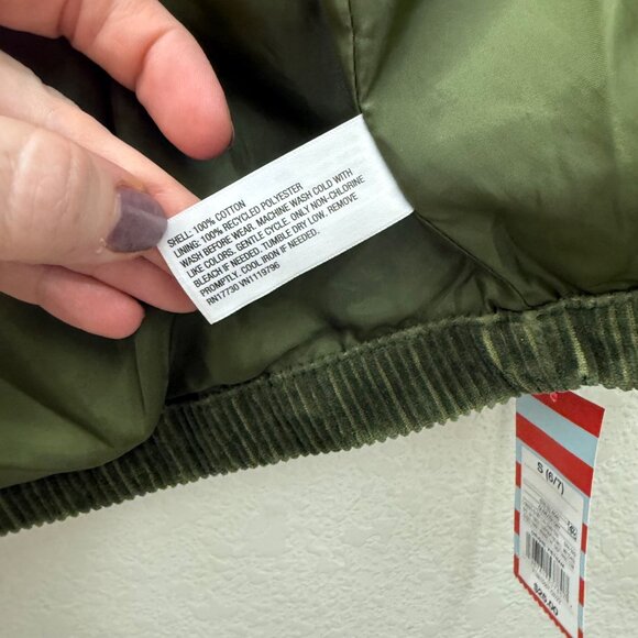 Cat Jack Olive Green Corduroy Button Up Shacket Shirt Jacket Boys Small 6-7 NEW - Picture 4 of 6